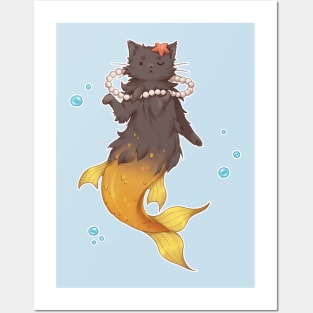 Fluffy Meowmaid Posters and Art